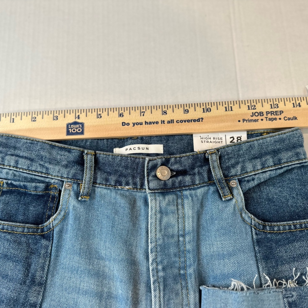 New Pacsun Jeans Women Size 28 Blue High Rise Straight Pockets Buttony Fly Denim - Picture 8 of 16